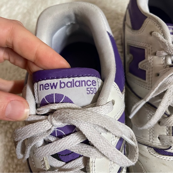 New Balance 550 white/purple men’s 7.5 women’s 9 - Picture 7 of 8